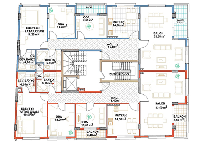 Mustafa Bey Apartmanı - Daire Planı